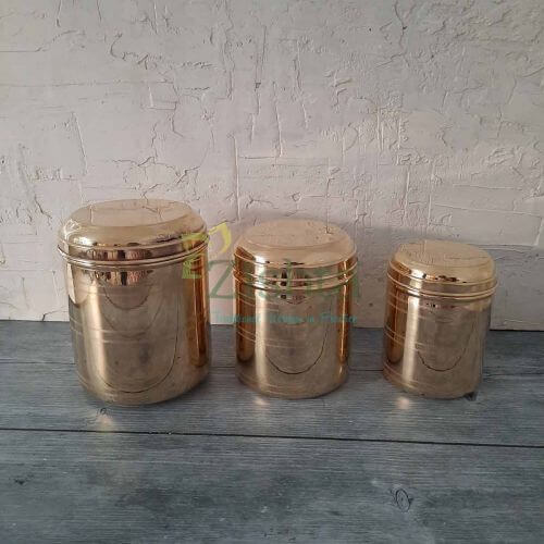 Brass Storage Container, Curved Lid (With tin Coating) – Brass Storage Container