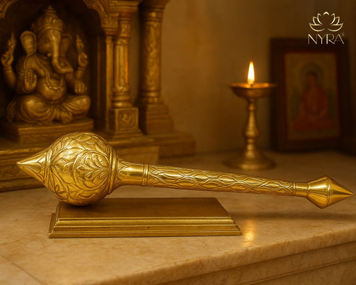 Brass/Peetal Hanuman Ji Gada – Decorative Gada