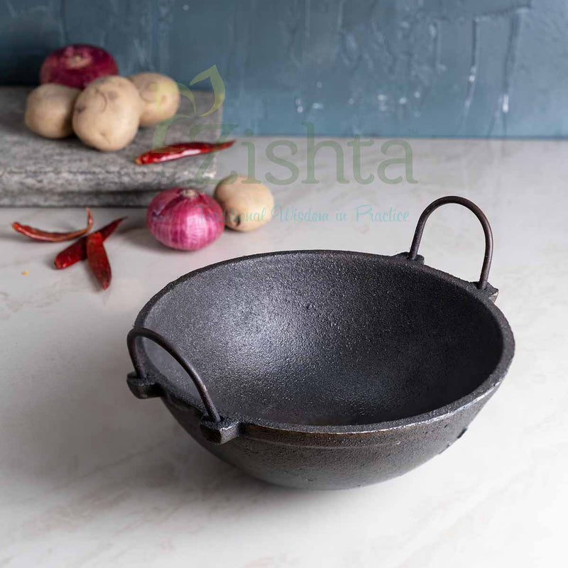 Breakfast Medium Cast Iron Combo: Iron Dosa Tawa, Cast Iron Kadai & Paddu-Appe – Cooking Wok