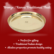 Pure Bronze Kansa Dinner Thali Set – Kitchen Utensil