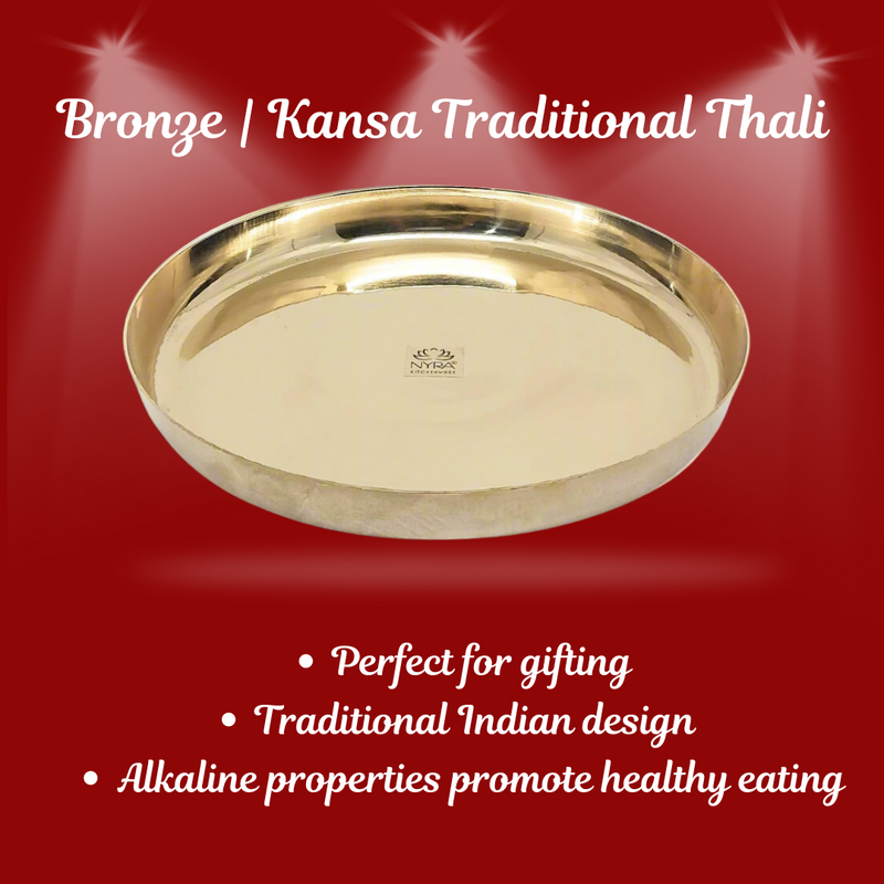 Pure Bronze Kansa Dinner Thali Set – Kitchen Utensil