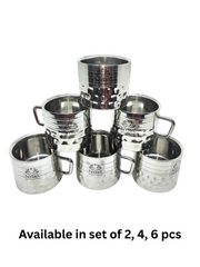 Hammered Stainless Steel Double Wall Cups 100ml – Kitchenware