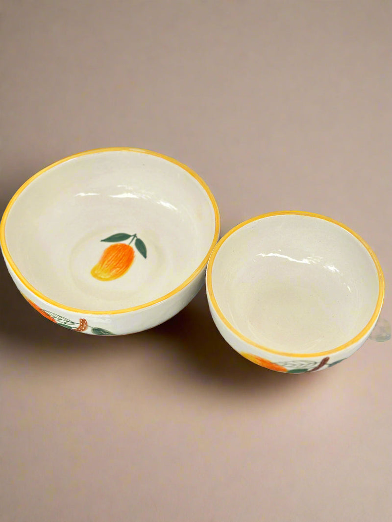 Nurture India Mango Leaf Ceramic Bowl Large Small