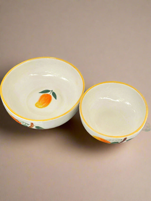 Nurture India Mango Leaf Ceramic Bowl Large Small