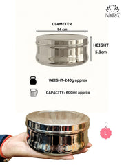 Stainless Steel Belly-shaped Dibbi/Container Set – Mini Storage Containers