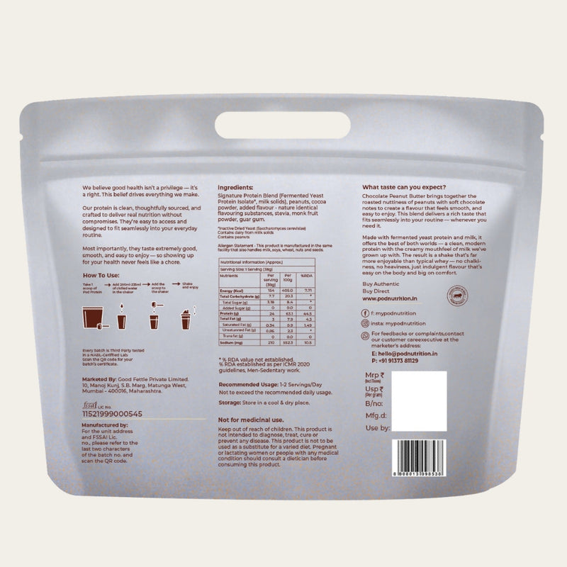 Pod Nutrition Chocolate Peanut Butter Plant Nutrition Powder