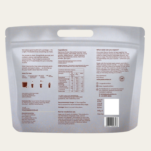 Pod Nutrition Chocolate Peanut Butter Plant Nutrition Powder