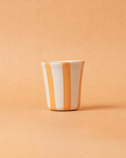 Nurture India Ceramic Yellow Stripe Glass 3-Inch 2-Piece Set