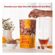 Gudworld Jaggery Cubes – Bite Size Cane Sugar Sweetener (8.82 oz)
