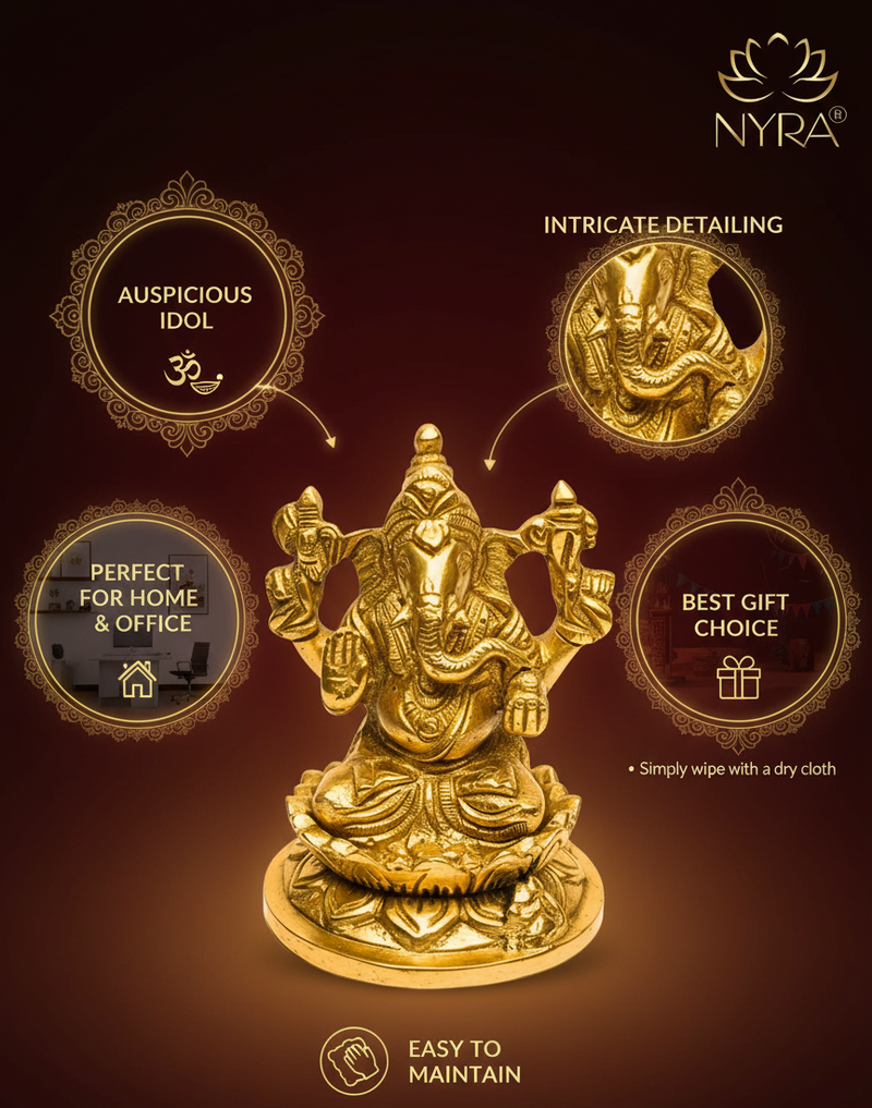 Pure Brass Lord Ganesha Idol – Brass Hindu Idol