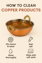 Copper Serving Kadhai/Wok Insulated with Stainless Steel – Cooking Kadai