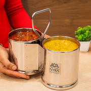 Stainless Steel Chaumukha/Chougadha Vegetable Holder with Handle – Kitchenware