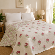 aenak-red-anaar-baag-handblock-bedsheet-quilt-combo-set