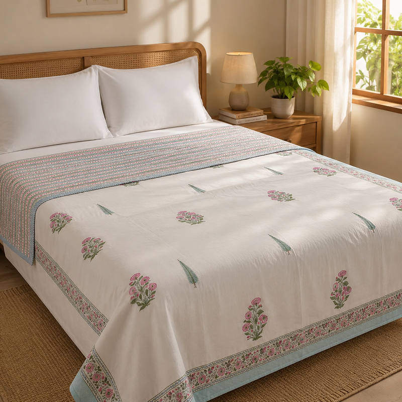 aenak-light-magenta-floral-handblock-mulmul-cotton-reversible-dohar
