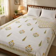 aenak-yellow-dahlia-handblock-mulmul-cotton-reversible-dohar