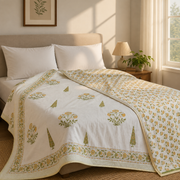 aenak-yellow-dahlia-handblock-bedsheet-dohar-combo-set