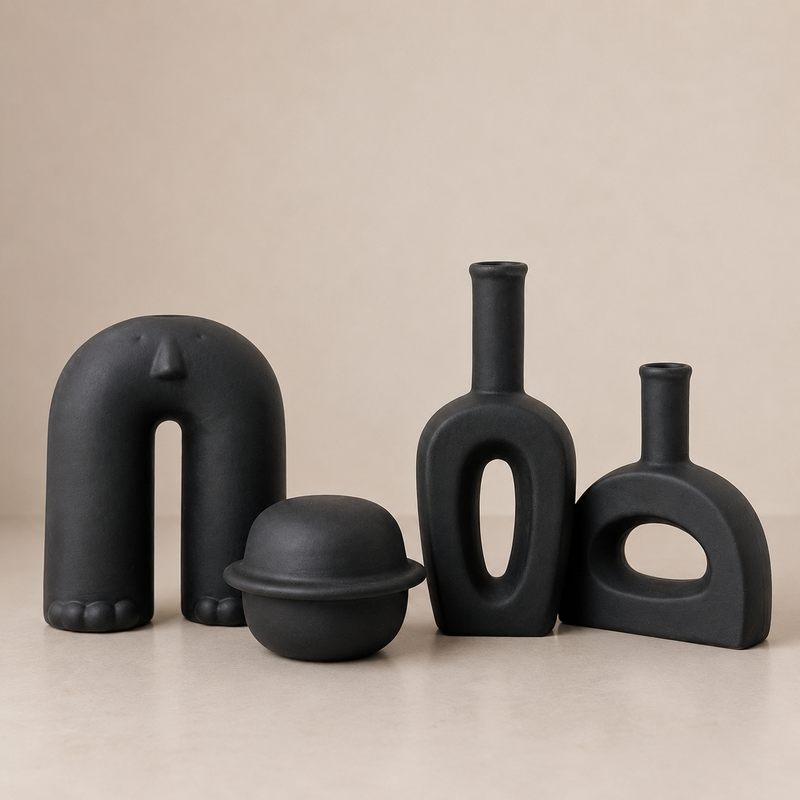 ceramic-kitchen-abstract-black-vases