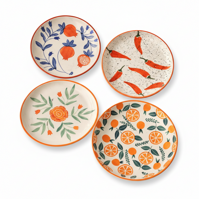 nurture-india-anaar-mirchi-marigold-orange-plates-combo-buy-3-get-1-free
