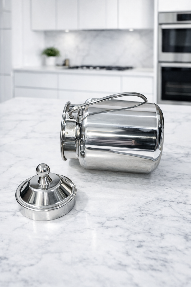 Stainless Steel Mini Oil Canister with Lid & Handle – Oil Storage Canister