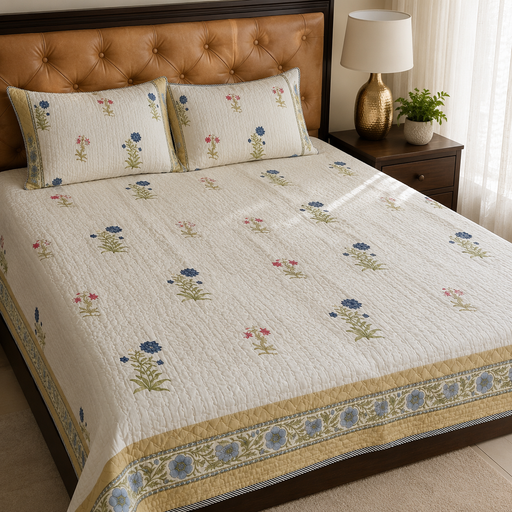 aenak-pink-blue-floral-handblock-printed-reversible-quilted-cotton-bedcover-set-105x108