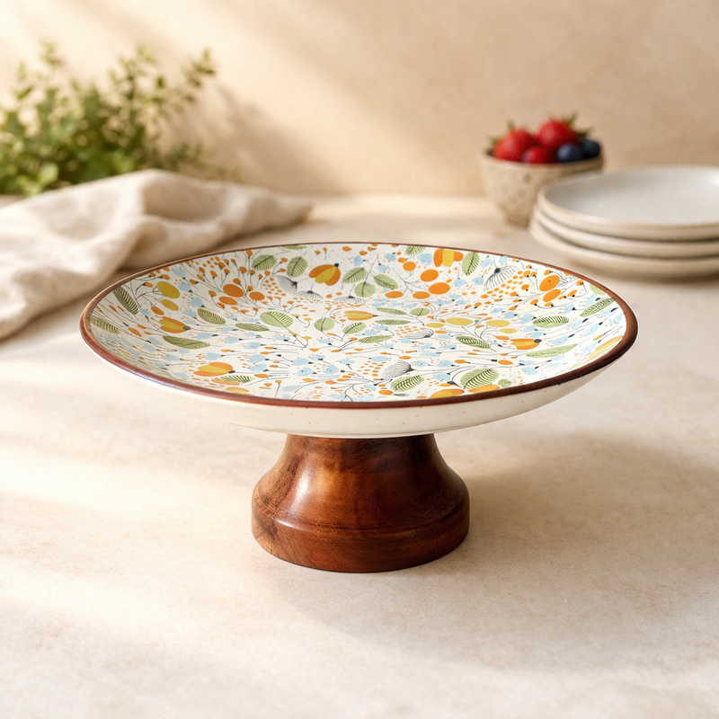 ceramic-kitchen-moutarde-florale-cake-stand