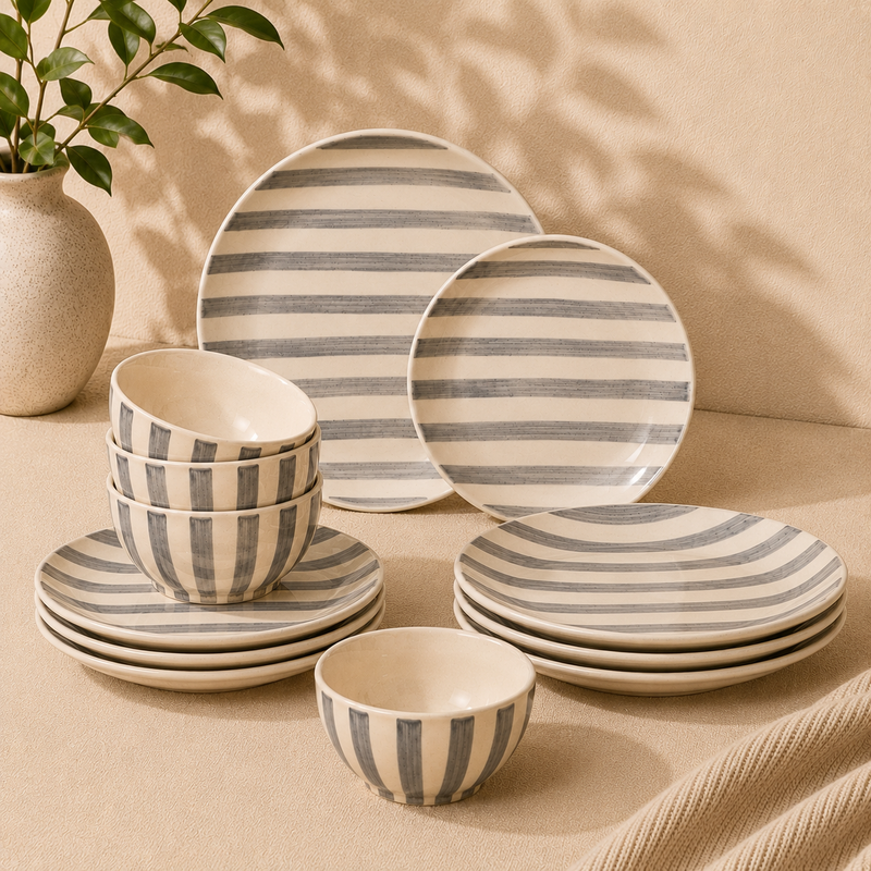 ceramic-kitchen-noir-ivory-stripe-signature-dining-set-dinner-plates-quarter-plates-sweet-bowls