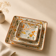 ceramic-kitchen-the-orange-floral-meadow-platter-set