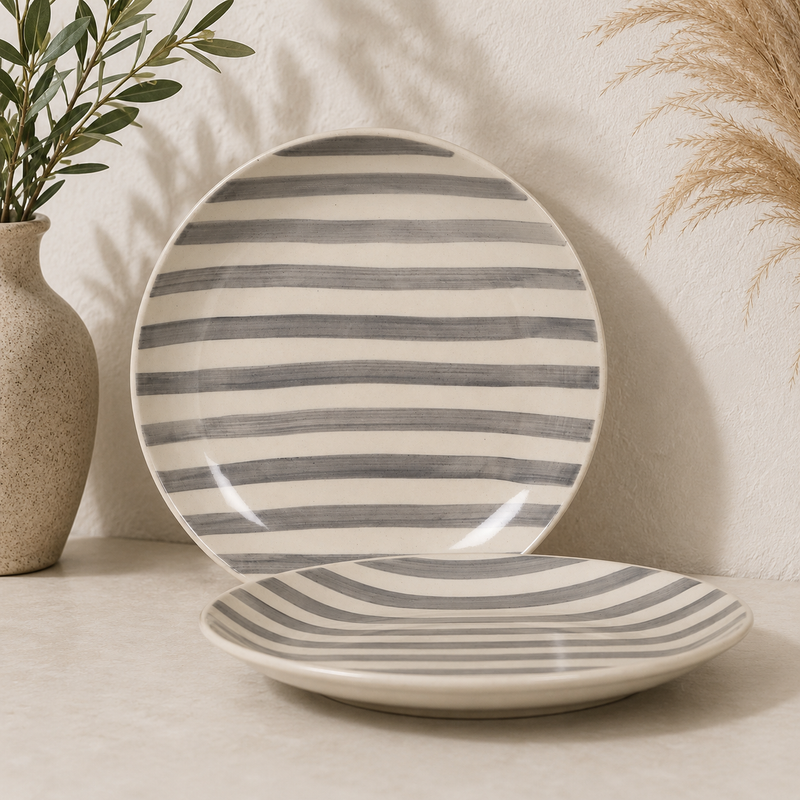 ceramic-kitchen-noir-ivory-stripe-quarter-plates