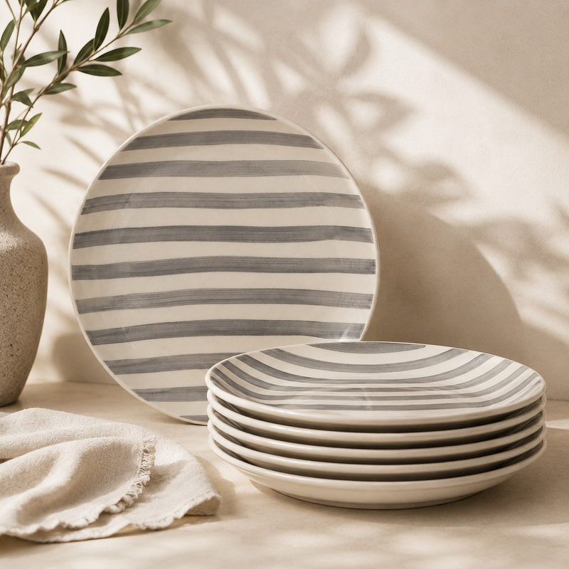ceramic-kitchen-noir-ivory-stripe-dinner-plates