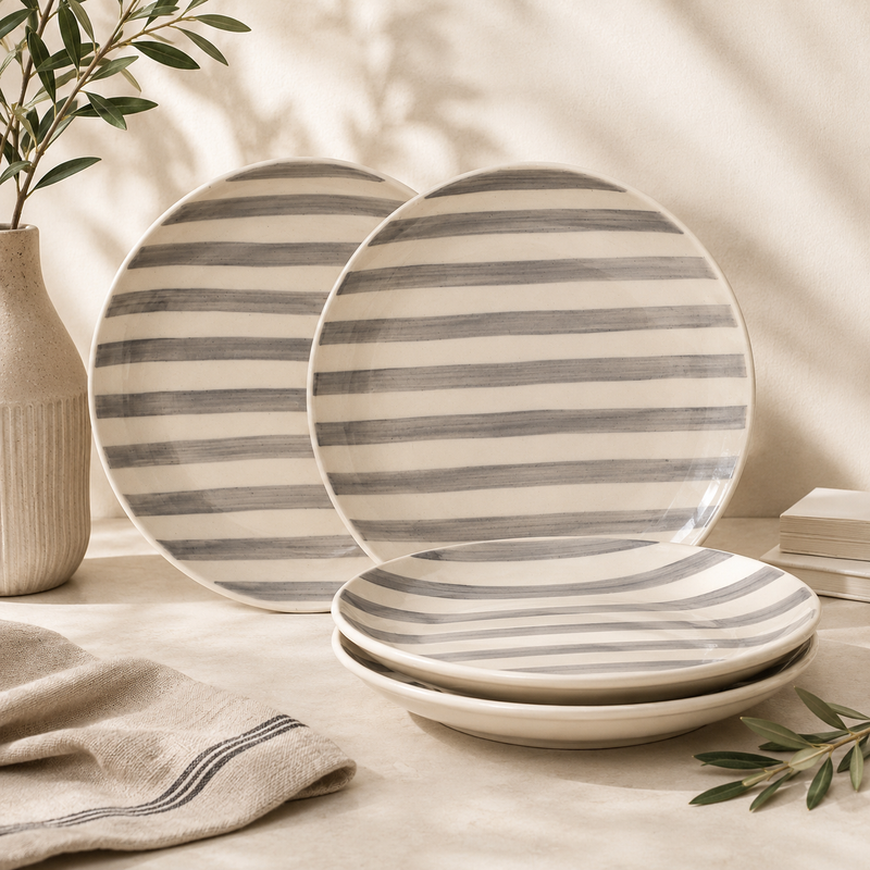 ceramic-kitchen-noir-ivory-stripe-dinner-plates