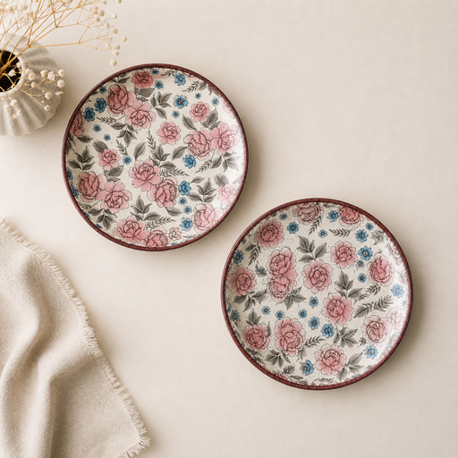 ceramic-kitchen-vintage-bloom-floral-flat-plates-set-of-2-8-inch
