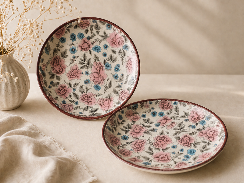 ceramic-kitchen-vintage-bloom-floral-flat-plates-set-of-2-8-inch