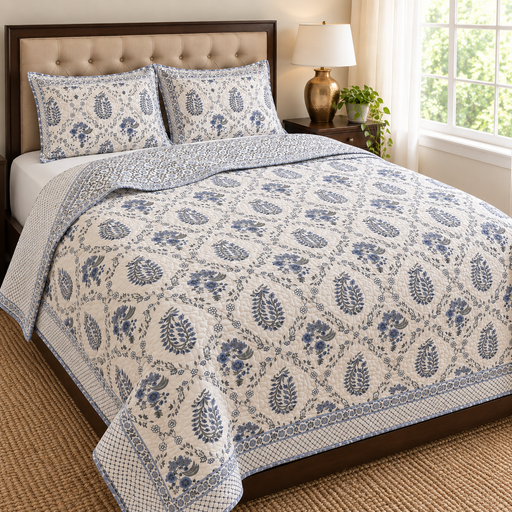 aenak-blue-kairi-handblock-printed-reversible-quilted-bedcover-set-105x108
