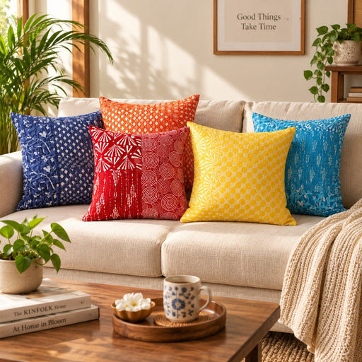 local-kala-colors-of-joy-kantha-stitched-cushion-covers-set-of-5