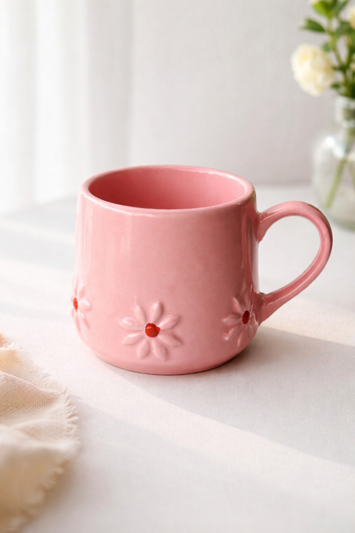 Blush Daisy Love Ceramic Coffee Mug