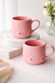 Blush Daisy Love Ceramic Coffee Mug