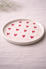 Love Grid Ceramic Dinner Plate