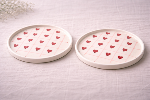 Love Grid Ceramic Dinner Plate