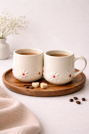 Ivory Daisy Love Ceramic Coffee Mug