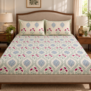aenak-pink-poppy-jaal-handblock-printed-premium-cotton-bedsheet-set-light-beige-base