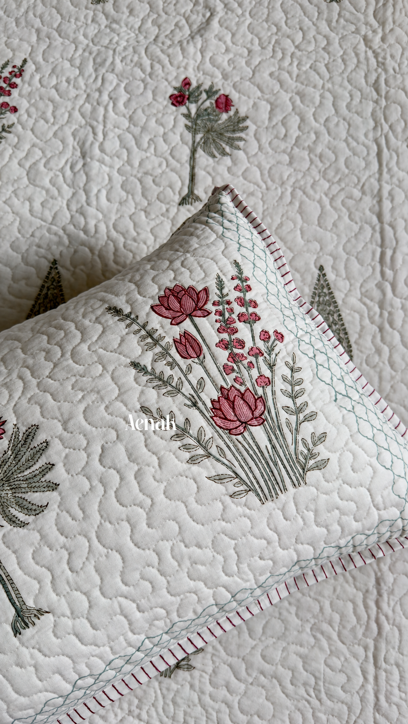 aenak-green-ashoka-handblock-printed-reversible-quilted-bedcover-set-105x108