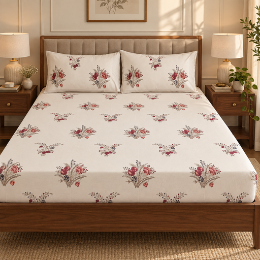 aenak-burgundy-anaar-handblock-printed-premium-cotton-bedsheet-set-beige-base-1