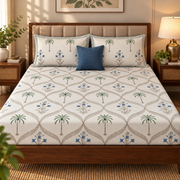 aenak-blue-floral-jaal-handblock-premium-cotton-bedsheet-set