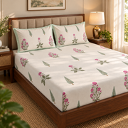 aenak-light-purple-floral-handblock-premium-cotton-bedsheet-set