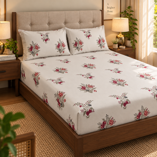 aenak-burgundy-anaar-handblock-premium-cotton-bedsheet-set