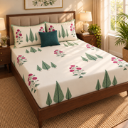 aenak-magenta-floral-garden-handblock-printed-premium-cotton-bedsheet-set-ivory-base