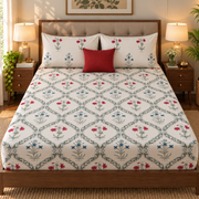 aenak-pink-blue-floral-jaal-handblock-premium-cotton-bedsheet-set