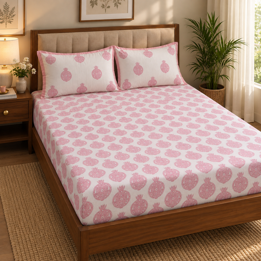 aenak-pink-anaar-jaal-handblock-printed-premium-cotton-set-bedsheet