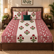 aenak-red-dahlia-gadd-handblock-printed-premium-cotton-fitted-bedsheet-set