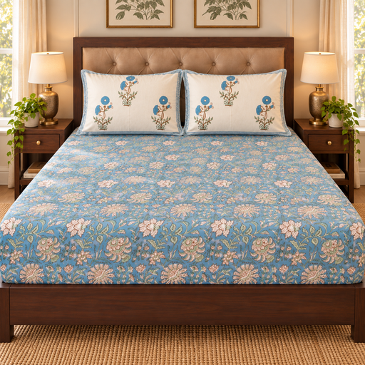 aenak-neelam-bagh-handblock-premium-cotton-bedsheet-set